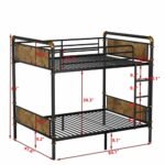 IronLoft™ – Twin XL Metal Bunk Bed with Rustic Wood - Image 4