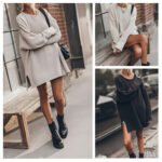 Twist Thread Loose All-match Round Neck Sweater Dress - Image 2