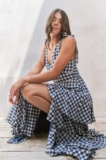 Jade By Jane Gingham Tiered Maxi Dress - Image 3