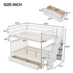 LuneluX_Home – Full-Over-Full Bunk Bed with Storage Drawers (White) - Image 5