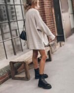 Twist Thread Loose All-match Round Neck Sweater Dress - Image 5