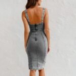 New U-neck Suspender Denim Dress - Image 6