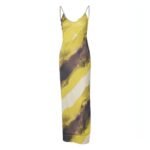 Fashion Printed V-neck Backless Slit Sling Dress - Image 4