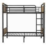 IronLoft™ – Twin XL Metal Bunk Bed with Rustic Wood - Image 5