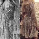 Long sleeve sequin dress - Image 2