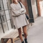 Twist Thread Loose All-match Round Neck Sweater Dress - Image 7
