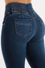 High Waist Buttoned Skinny Hip Lifting Jeans for Curves - Image 2