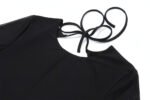 Temperament Crew Neck Horn Long Sleeve Mesh Dress - Image 9