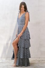 Jade By Jane Gingham Tiered Maxi Dress