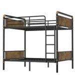 IronLoft™ – Twin XL Metal Bunk Bed with Rustic Wood - Image 2