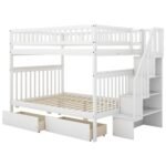 LuneluX_Home – Full-Over-Full Bunk Bed with Storage Drawers (White) - Image 7