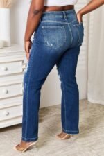Judy Blue Full Size Mid Rise Hand Sand Destroy Bootcut Jeans - Image 6