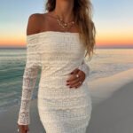 Elegant Off-Shoulder Lace Maxi Dress - Image 3