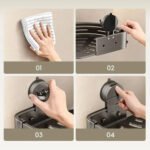 Perforation-Free Bathroom Storage Tripod Wall-Mounted Adjustable - Image 4