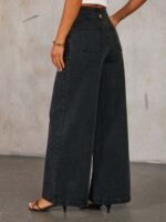 Button Decor High Rise Jeans for Women Effortless Style - Image 7