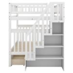 LuneluX_Home – Full-Over-Full Bunk Bed with Storage Drawers (White) - Image 2
