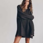 Twist Thread Loose All-match Round Neck Sweater Dress