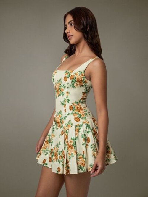 c0b27ab9-3abe-47c2-971c-68812785d36a-Min.jpg Floral Sleeveless Mini Pleated Dress - Image 1