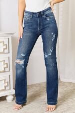 Judy Blue Full Size Mid Rise Hand Sand Destroy Bootcut Jeans - Image 7