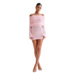 Off-Shoulder Knit Bodycon Dress - Image 3