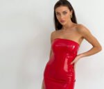 Red Vinyl Mini Dress - Image 5