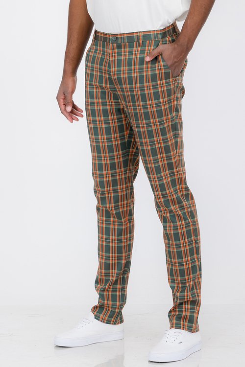 data-42.jpg Plaid Slim Fit Trouser Pants SR001 - Image 1