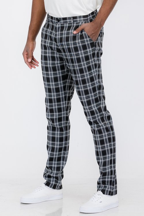 data-82.jpg Plaid Slim Fit Trouser Pants SR010 - Image 1