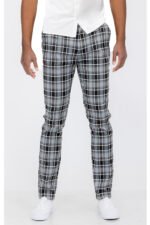 Plaid Slim Fit Trouser Pants SR012 - Image 3