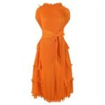Short Sleeve Pleated Dress - Image 5