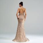 “Champagne Glam” Halter Mermaid Dress - Image 3