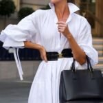 Fashion Lapel Belt Dress - Image 3